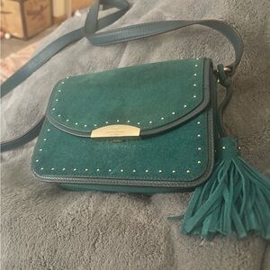 Kate Spade Teal Suede Crossbody Bag